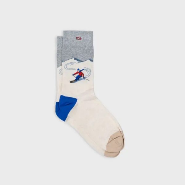 Chaussettes en coton peigné - Skieur