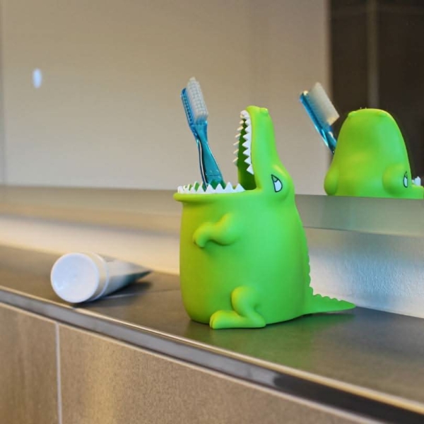 Gobelet salle de bain croco