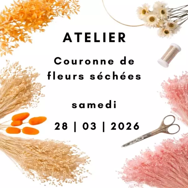 Atelier couronne fleurs séchées