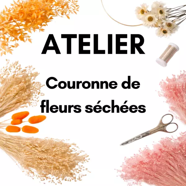 Atelier couronne fleurs séchées